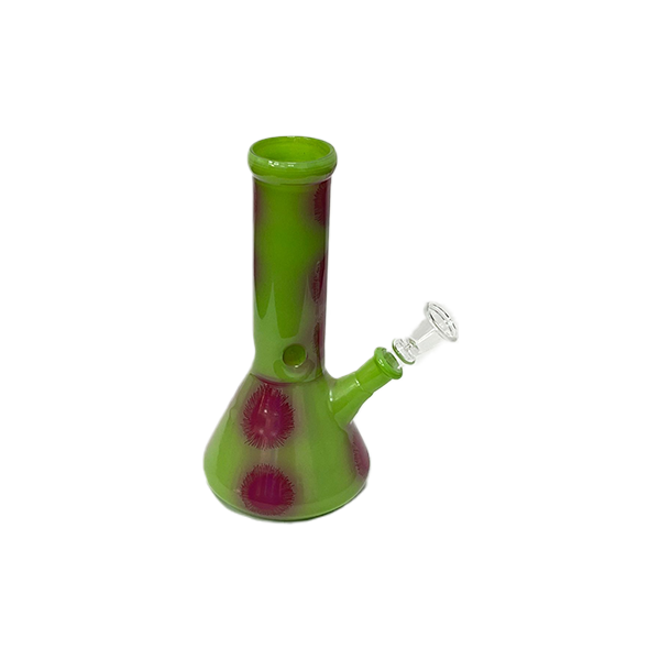 4 x 12" Circle Splat Designed Glass Bong - GWP1 - GS1446 | Unbranded | Hall of Vape |  | Smoking Products