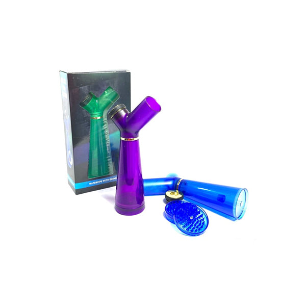 New Plastic Water Pipe With Grinder Base - YD240 | Unbranded | Hall of Vape |  | Smoking Products