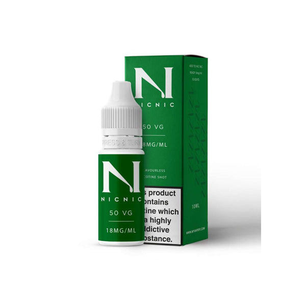 18mg Nic Nic Flavourless Nicotine Shot 10ml 50VG | Nic Nic | Hall of Vape |  | Vaping Products