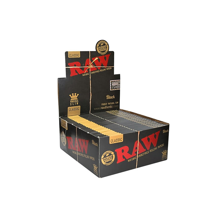 Raw Classic King Size Slim Black Rolling Papers | Raw | Hall of Vape |  | Smoking Products