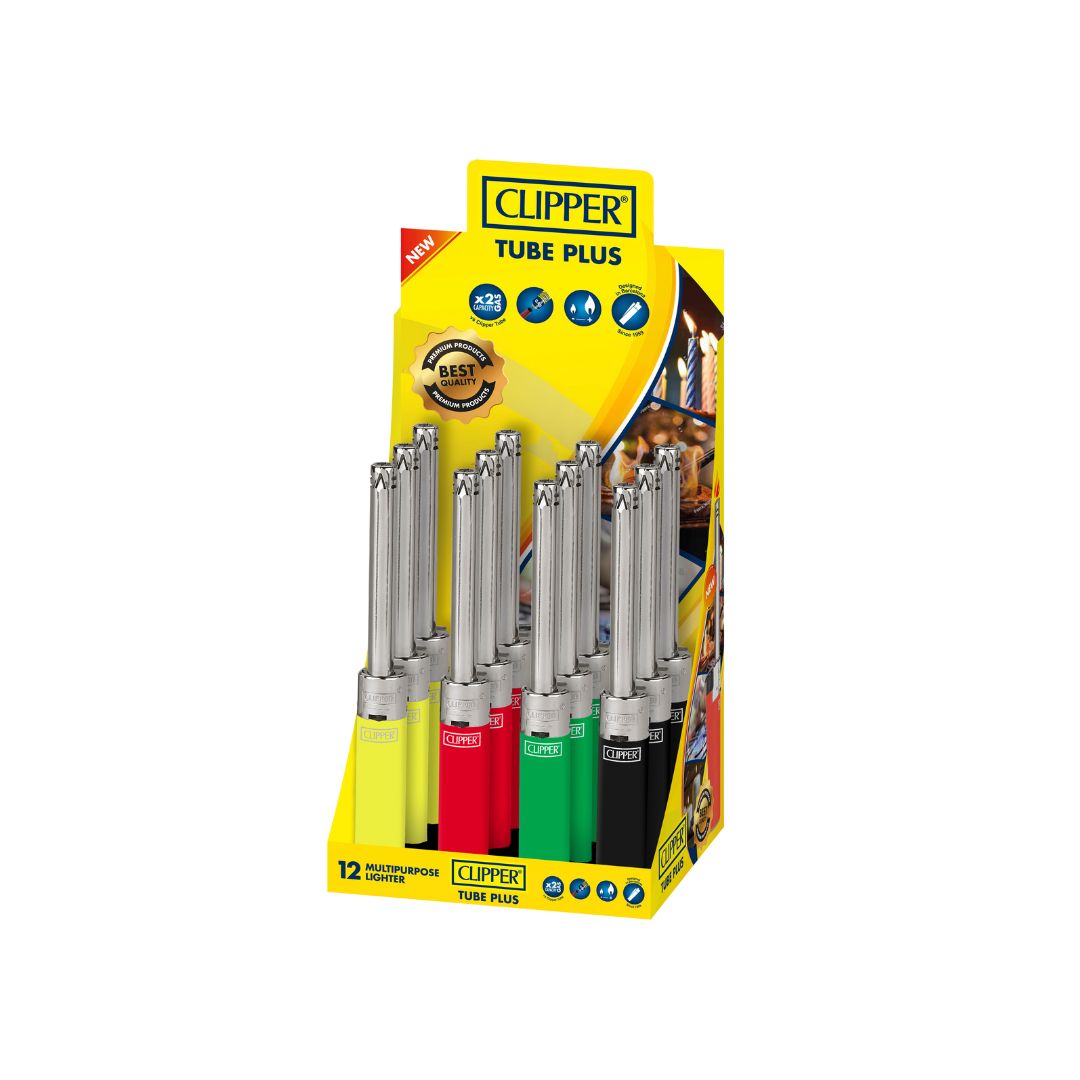 Clipper Tube+ Open Display Mixed Colours Lighters - TUB1S000UK | Clipper | Hall of Vape |  | Smoking Products