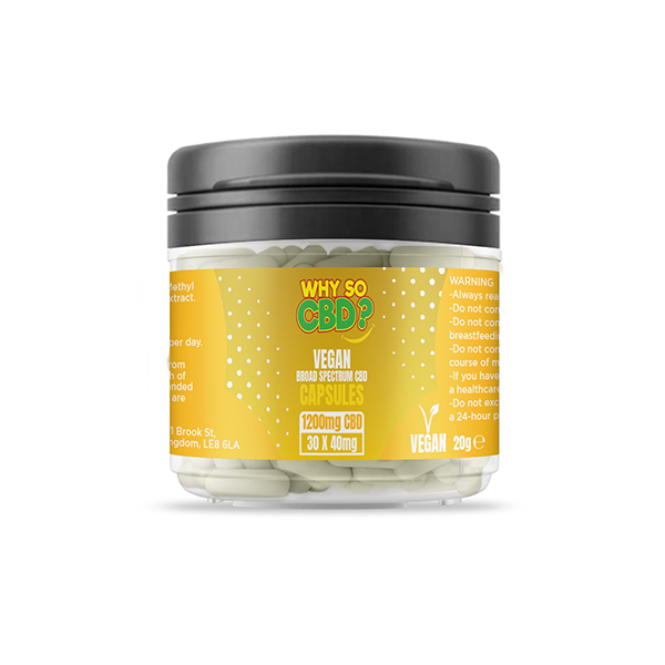 Why So CBD? 1200mg Broad Spectrum CBD Vegan Capsules - 30 Caps | Why So CBD | Hall of Vape |  | CBD Products