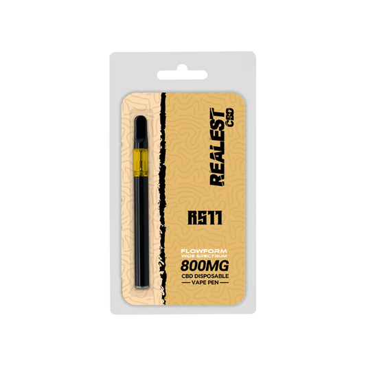 Realest CBD 800mg Flowform Wide Spectrum CBD Disposable Vape Pen 170 Puffs (BUY 1 GET 1 FREE) | Realest CBD | Hall of Vape |  | CBD Products