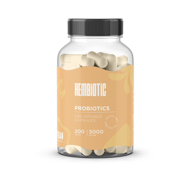 Hembiotic 5000mg Bulk Functional CBD Capsules - 200 Caps