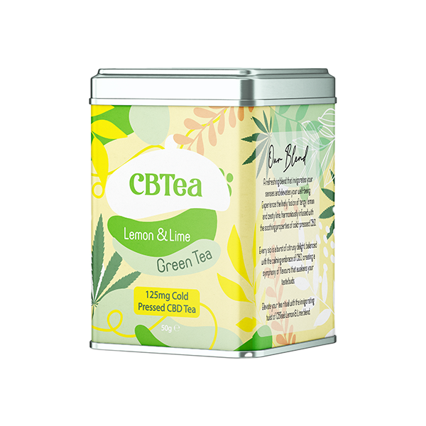 CBTea 125mg Cold Pressed Full Spectrum CBD Lemon & Lime - 50g | CBTea | Hall of Vape |  | CBD Products