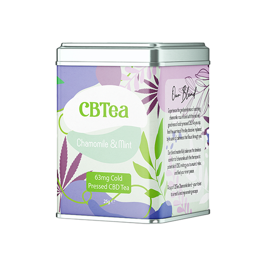 CBTea 63mg Cold Pressed Full Spectrum CBD Chamomile & Mint - 25g | CBTea | Hall of Vape |  | CBD Products