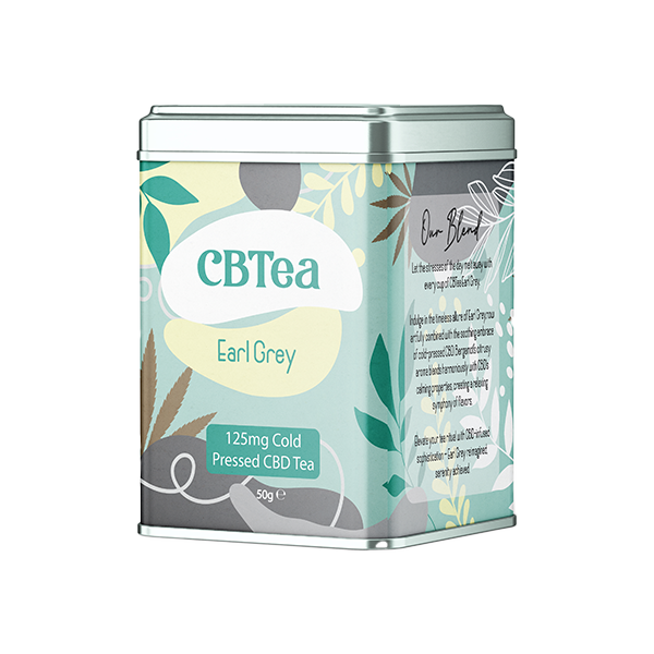 CBTea 125mg Cold Pressed Full Spectrum CBD Earl Grey - 50g | CBTea | Hall of Vape |  | CBD Products