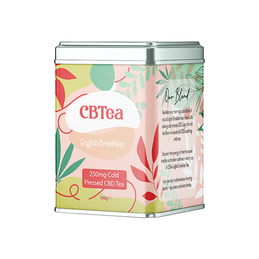 CBTea 250mg Cold Pressed Full Spectrum CBD English Breakfast Tea - 100g | CBTea | Hall of Vape |  | CBD Products